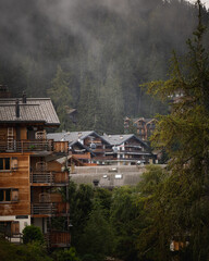 Verbier, Switserland, houses in the mountains