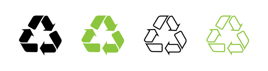 Obraz premium Set mit Vektor Recycle Symbolen