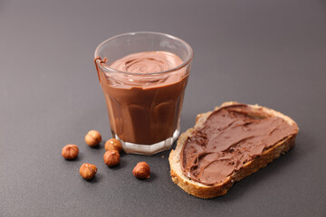 bread and chocolate with hazelnut