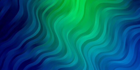 Fototapeta premium Light Blue, Green vector pattern with curves.