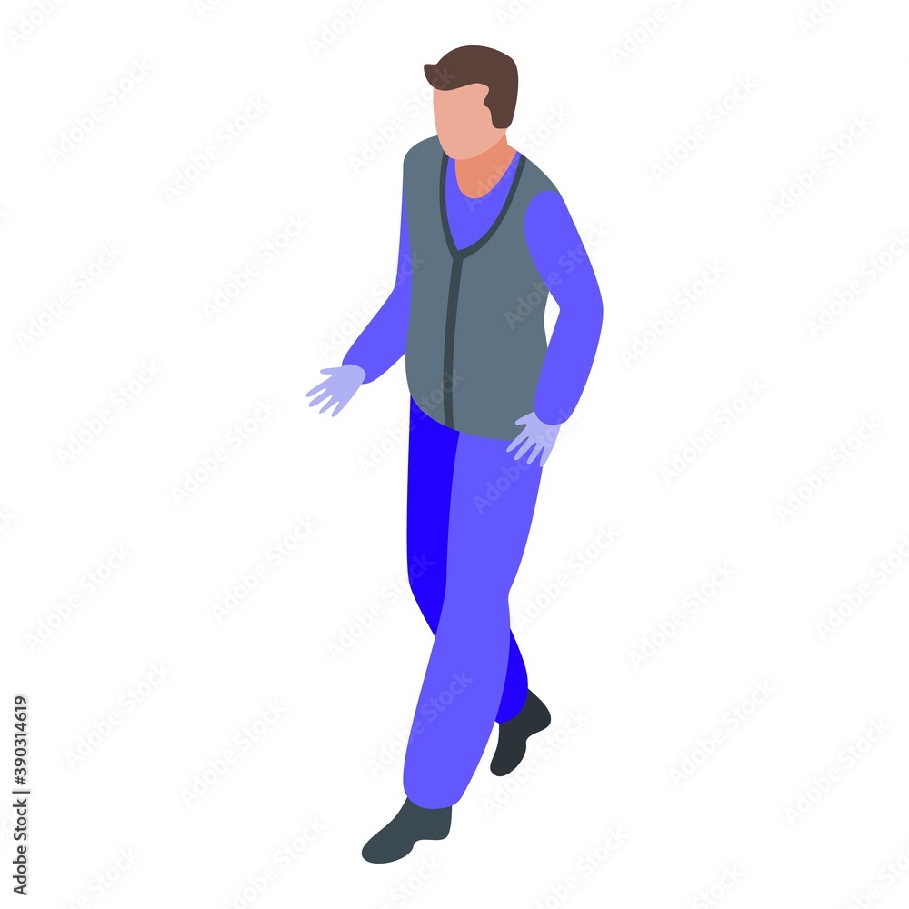 Poster car mechanic with gloves icon. isometric of car mechanic with gloves vector icon for web design isol