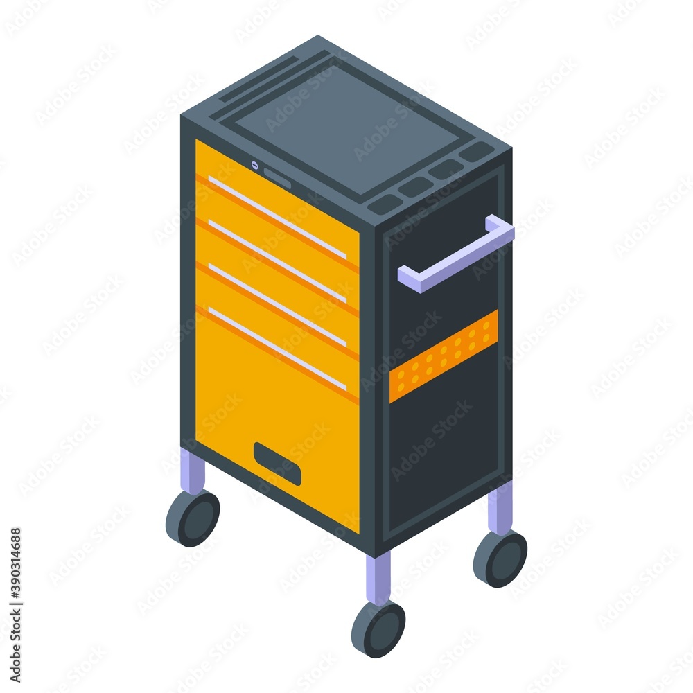 Poster car mechanic tool box icon. isometric of car mechanic tool box vector icon for web design isolated o