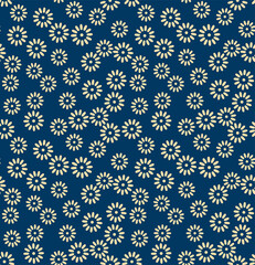 Japanese Cute Flower Bud Vector Seamless Pattern