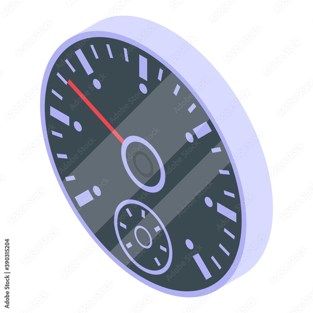 Poster car speedometer icon. isometric of car speedometer vector icon for web design isolated on white back