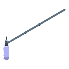 Movie microphone stick icon. Isometric of movie microphone stick vector icon for web design isolated on white background
