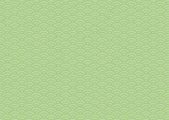 和紙に描かれた若竹色の青海波模様、日本の伝統模様素材