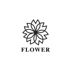 Obraz premium Flower Logo Vector Minimalist Symbols