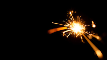 Sparkler Fireworks with Black background