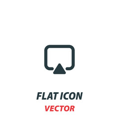 Naklejka premium Computer monitor icon in a flat style. Vector illustration pictogram on white background. Isolated symbol suitable for mobile concept, web apps, infographics, interface and apps design