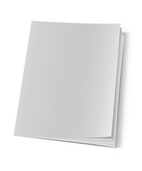 Blank book cover over white background. 3d illustration