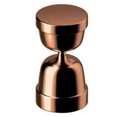 SANDCLOCK 3D illustration in cartoon metal style not white background.