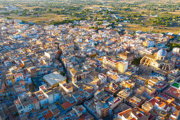 Obraz premium View from drone of Spanish town of Yecla. Spain