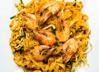 Stir fried noodle Thai style or Pad Thai, Thai famous food
