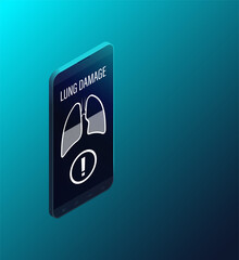 Isometry Online Medical Assistance. Concept with isometric Line phone app Illustration with Editable Stroke