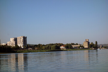 Fototapeta na wymiar The city of Silistra in Bulgaria seen from the Danube River
