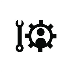 Technician icon with simple silhouette design isolated on white background. vector eps 10