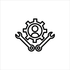 Technician icon with simple silhouette design isolated on white background. vector eps 10