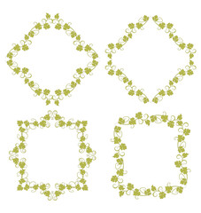 Set of frames with vines in vintage style.