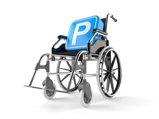 Fototapeta na wymiar Parking symbol with wheelchair