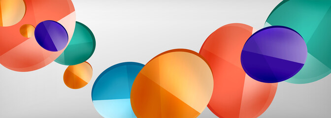 Abstract glossy round shapes vector background. Vector futuristic illustration for covers, banners, flyers and posters and other