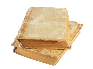 Two old books isolated on white background
