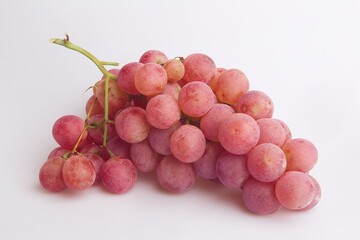 Rose grape fruit on white background