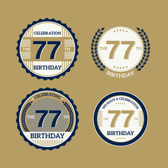77 years anniversary logo template. Vector and illustration