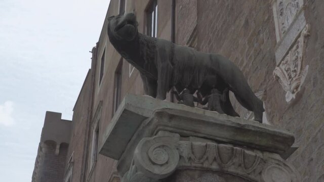 Rome, Italy - Capitoline Wolf Lupa Capitolina Romulus and Remus Bronze Sculpture