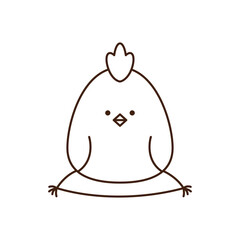 年賀状に使える干支（酉）が座布団に座っている白黒のイラスト