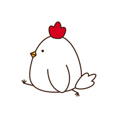 年賀状に使える干支（酉）が走っているイラスト