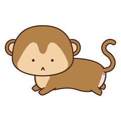 年賀状に使える干支（申）が走っているイラスト