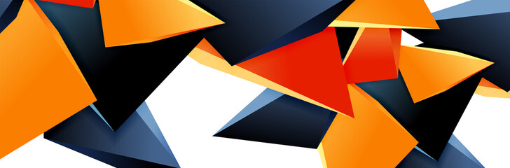 Triangle mosaic abstract background, 3d triangular low poly shapes. Geometric vector illustration for covers, banners, flyers and posters and other