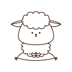 年賀状に使える干支（未）が座布団に座っている白黒のイラスト