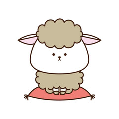 干支年賀状に使える干支（未）が座布団に座っているイラスト
