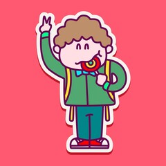 kawaii doodle cartoon children designs for wallpaper, stickers, coloring books, pins, emblems, logos and more