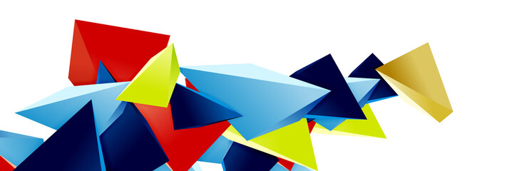 Triangle mosaic abstract background, 3d triangular low poly shapes. Geometric vector illustration for covers, banners, flyers and posters and other