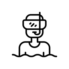 Fototapeta premium snorkel icon in line style isolated on white background. EPS 10 