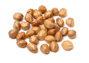 Hazelnut on a white background