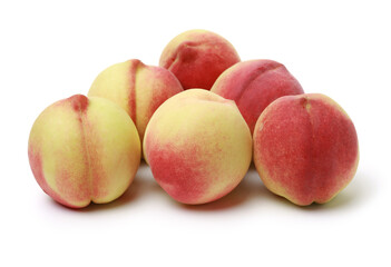 ripe peach on white background 