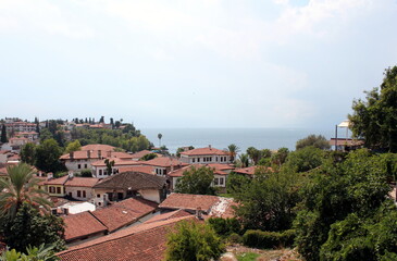 Fototapeta na wymiar Antalya, top View of the old part of the city