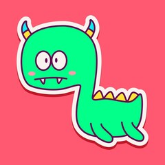 kawaii doodle cartoon monster designs for wallpaper, stickers, coloring books, pins, emblems, logos and more