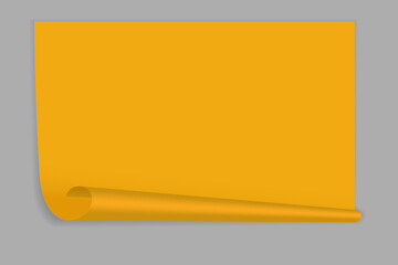 Yellow blank paper sticker with bent corner