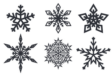 Snowflakes. Black templates of different design