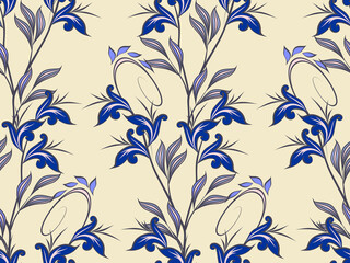 Fototapeta premium Seamless pattern with abstract flowers.
