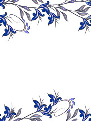 Plant pattern background with stylized flowers.