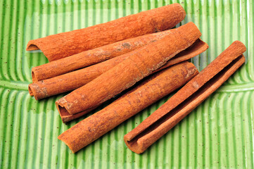 Cinnamon on a white background