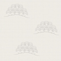 Seamless pattern with pine tree. Japanese pattern. Ornament with oriental motifs. Vector.