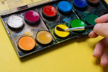 Closeup of paint for face painting