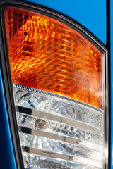 Closeup headlights . Modern car. Concept of expensive auto	 - 390329867