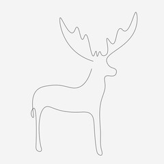 Christmas forest animal deer. Vector illustration